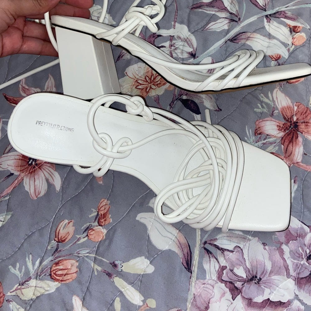 PrettyLittleThing Ivory Strappy Heels